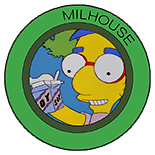 Milhouse as a little kid smiling and holding a carton of soy milk